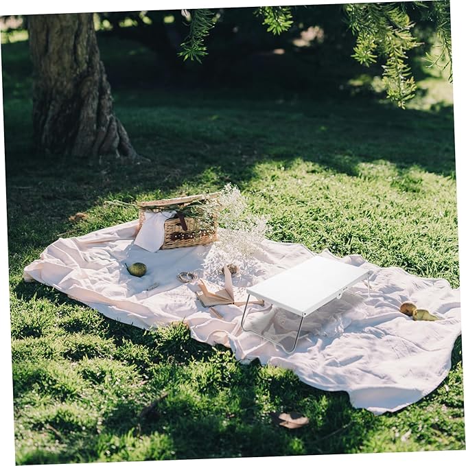 POPETPOP Lightweight Foldable Camping Table Stainless Steel Portable for Outdoor Cooking Picnics and Hiking Activities