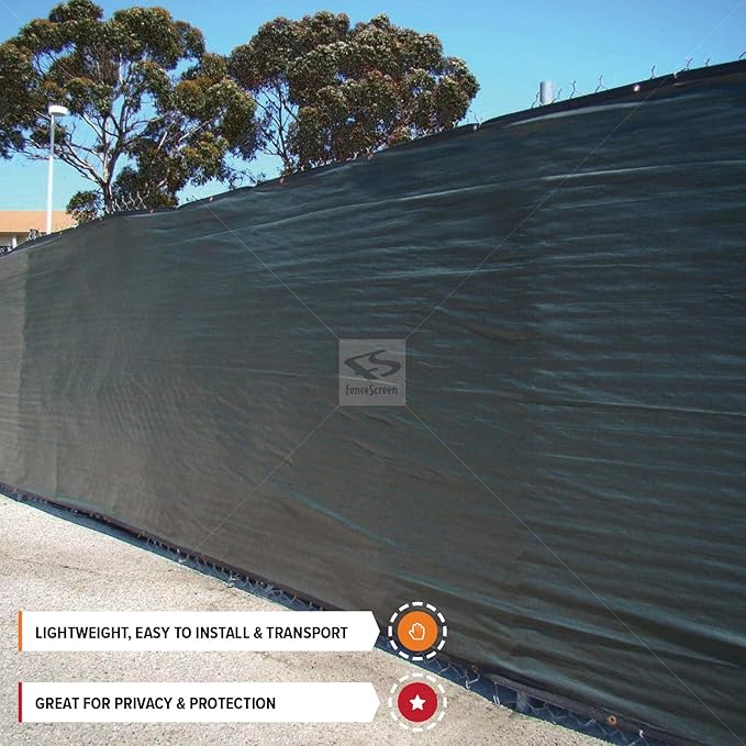 FenceScreen Fence Privacy Screen - Extreme 98% Blockage Temporary Windscreen Fence Cover (6ft x 50ft Black)