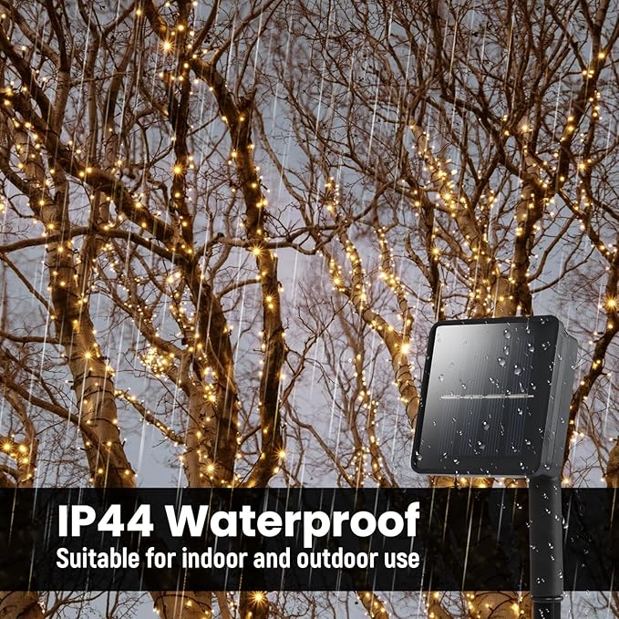Solar String Lights for Outside 2 Pack 240 Led Solar Christmas Lights Outdoor Waterproof 82ft Solar Fairy Lights 8 Lighting Mode Solar String Lights Idea for GardenCourtyardsTrees(Warm White)