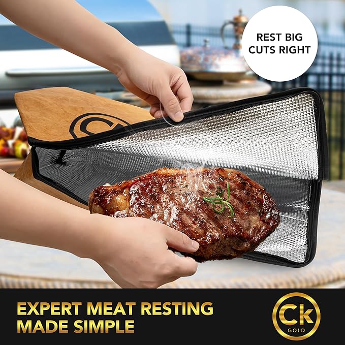 New Extra LARGE Collapsible BBQ Prep Tub with LOCKING LID &amp Meat Resting Bag - BPA Free Cutting Board with Lid Leak Free Strong Drain Hole for Meal Prep Marinating Grilling &amp Food Storage