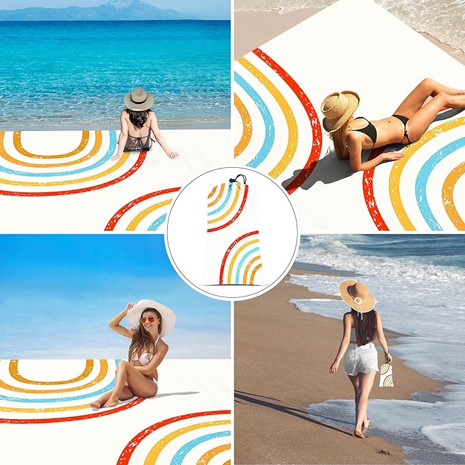 Beach Blanket Waterproof Sandproof Beach Mat 78''×86'' Lightweight Outdoor Picnic Blanket for Travel Camping Hiking