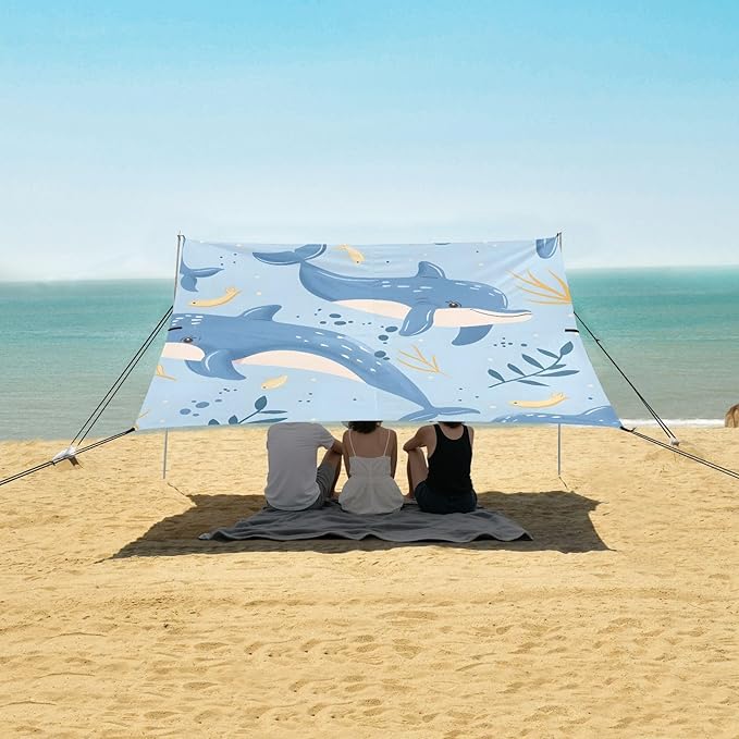 Seamless Dolphi Camping Sun Shelter Beach Tent Portable Beach Sun Shade Outdoor Canopy for Camping Trips Fishing Picnic