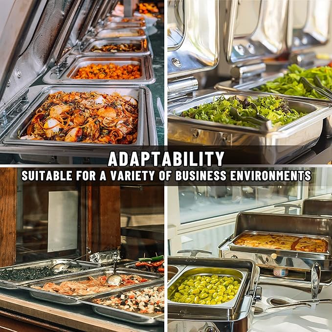 WantJoin Steam Table Hotel Pans with Lid 1/2 Half Size 2.5 Inch Deep 3 Pack Thickened Stainless Steel Metal Tray Set Food Storage Container Restaurant Chafing Dishes Commercial Buffet Warmer