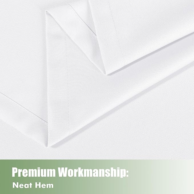 HolidayIdeas Waterproof Outdoor Curtains for Patio 6 Panels - 54x108 Inches - Weatherproof Privacy Outsides Curtains for Backyard Porch Gazebo Sunlight &amp UV Blocking (White Grommet Top)
