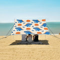 ALAZA Cute Dinosaurs Cartoon Dino Beach Tent Sun Shelter UPF50+ Protection Beach Shade Canopy w/ 4 Sandbags for Outdoor Camping Fishing Backyard Fun Picnic 10x9 ft
