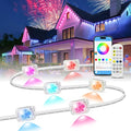 mw Permanent Outdoor Lights for House 50ft RGB+IC Smart Outdoor Decor 50 Scene Modes App/Remote Control IP68 Waterproof House Eave Lights for Halloween Christmas Party Decor