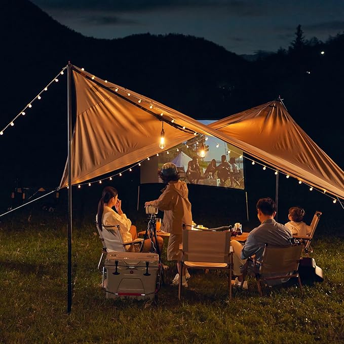 SAN LIKE Iron Camping Tarp Poles 76.6in Telescoping Adjustable Collapsible Tent Poles Canopy Rain Awning Shelter Backpacking Hiking (5 Sections)