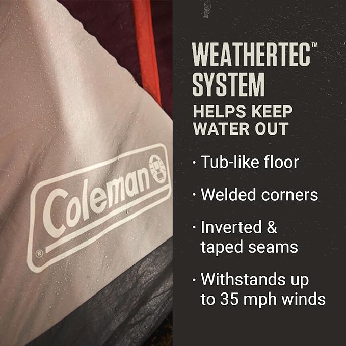 Coleman Skylodge Instant Tent with Rainfly 4/6/8 Person Family Tent Sets Up in a Minute Includes Pre-Attached Poles &amp Carry Bag Made of PFAS-Free Materials