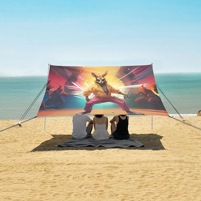 Camping Sun Shelters Fashion Kangaroo Dancing Beach Canopy 126 * 110.2in