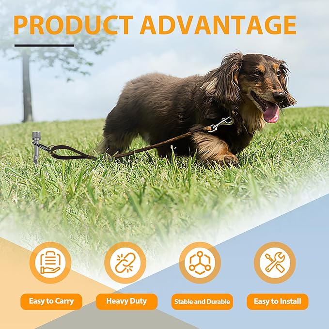 11.5 Ground Anchors Screw-in 4-Pack Heavy Duty Tent Stakes with Carabiners and Power Nut Driver Drill Bit Steel Earth Anchors for Camping Tents Swing Sets Securing Animals Sheds and Trampolines