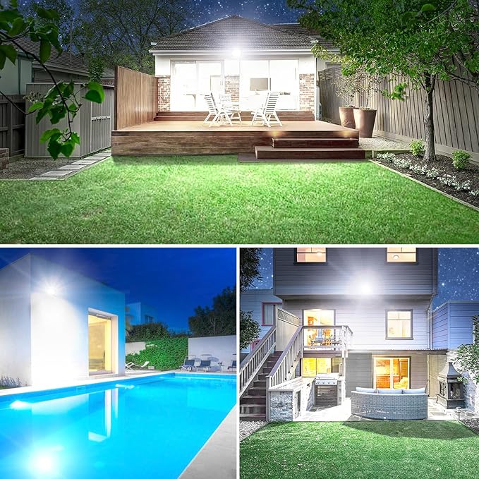 Onforu 80W LED Flood Lights Outdoor8000LM Super Bright Security Light6500K Daylight White Outdoor Floodlight IP66 Waterproof Outside Floodlights for Garage Yard Garden 2 Pack