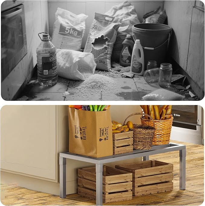 Aluminum Dunnage Rack 36 L x 20 W x 12 H 1650 lbs Load Capacity Commercial Food-Grade Floor Shelving for Patio Restaurant Kitchen Supermarket Garage.