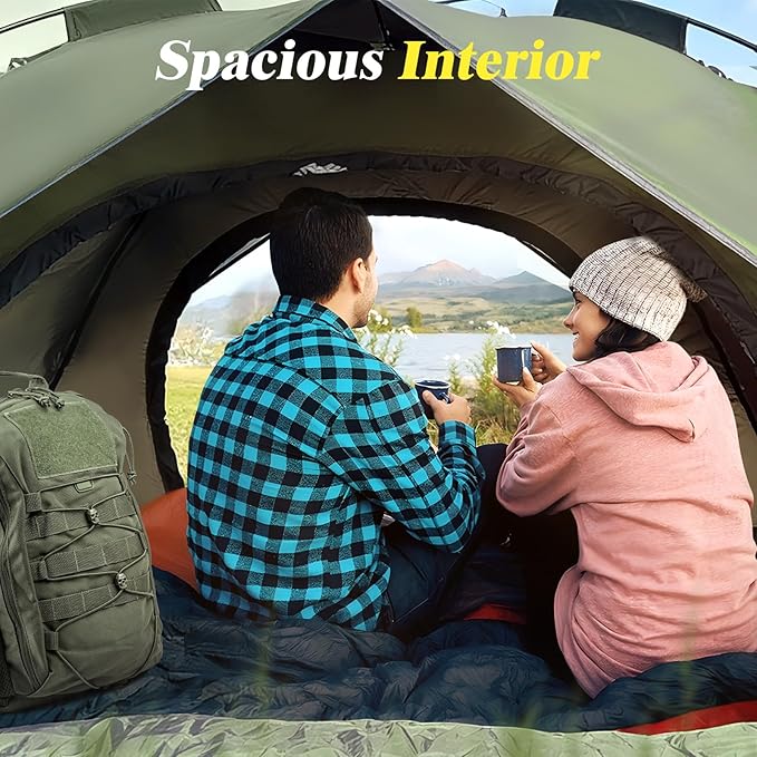 2-3 Person Camping Tent Instant Pop Up Tents for Camping - 40s Automatic Easy Setup Tent with Rainfly Double-Layer 3500mm Waterproof &amp Windproof Instant Tents for Hiking Backpacking