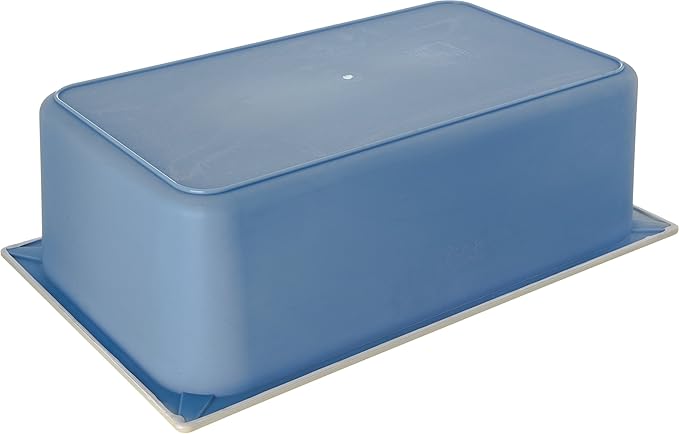 Carlisle FoodService Products Coldmaster Coolcheck Full Size Food Pan Insulated Food Pan with Refrigerant Gel Filling Plastic 15 Quarts White Blue