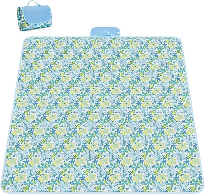 Picnic Blanket 77 x 79 Inches Waterproof Oxford Fabric Picnic Blanket Portable and Foldable Outdoor Mat for Camping Beach and Family Picnics