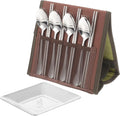 Outdoor Stainless Steel Cutlery Set for Camping and Picnic 4-person Portable Barbecue Tableware with Spoon Chopsticks Fork and Plate Includes Carry Bag for Hiking and Outdoor