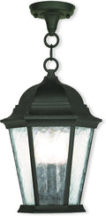 Livex Lighting 75469-14 Textured Black Outdoor Semi-Flush Mount with Clear Water Glass