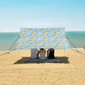ALAZA Cute Sea Turtle Cartoon Beach Tent Sun Shelter UPF50+ Protection Beach Shade Canopy w/ 4 Sandbags for Outdoor Camping Fishing Backyard Fun Picnic 10x9 ft