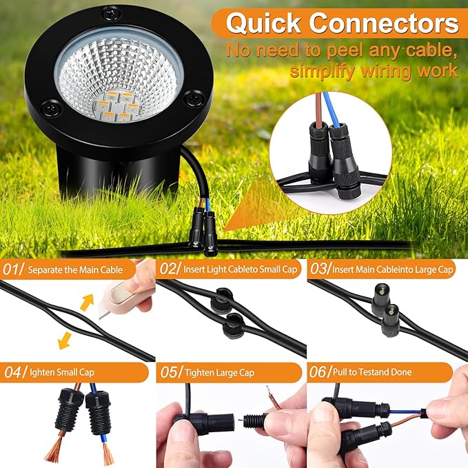 Low Voltage Landscape Lighting - 10W RGB Landscape Lights with Color Changing 12V-24V Waterproof In-Ground LightsOutdoor Landscape Lighting for Yard Walkway Garden (12)