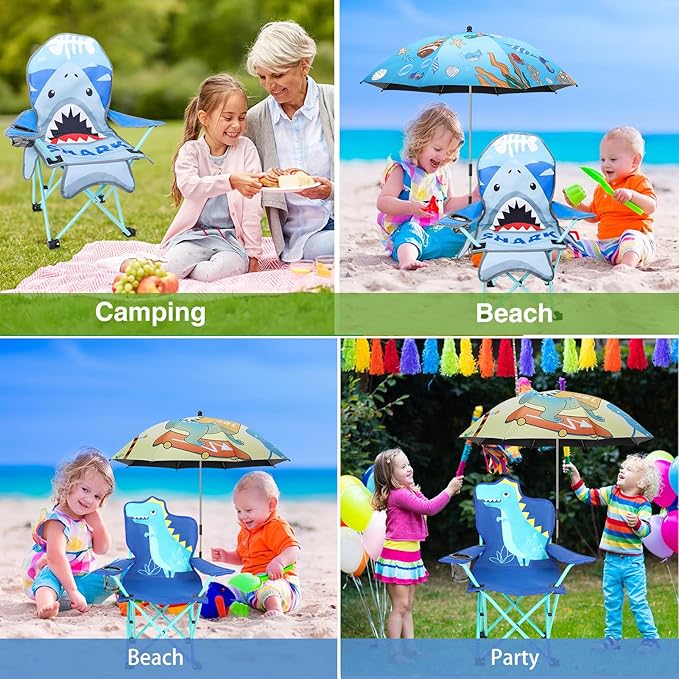 KABOER Kids Outdoor Folding Lawn and Camping Chair with Cup Holder and Carrying Bag Children's Camping Chairs