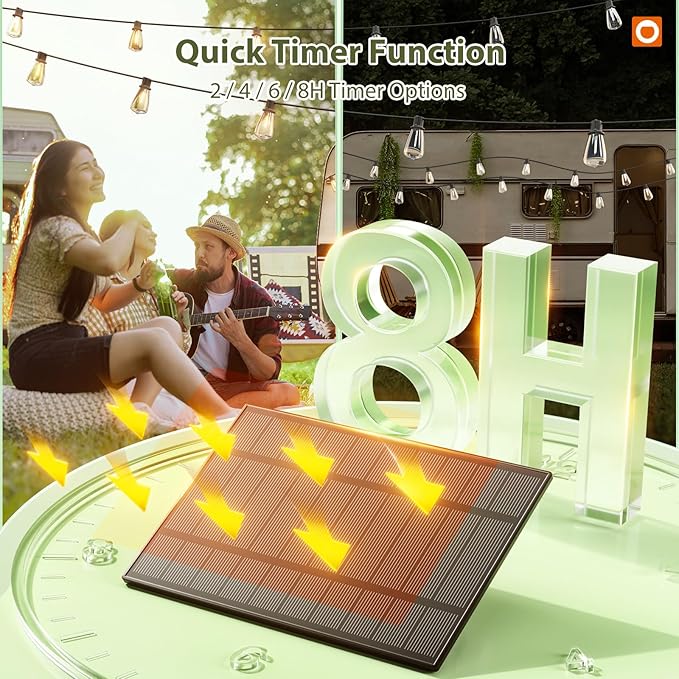 addlon 204FT(2 Pack*102FT) Solar String Lights Waterproof Patio Lights Solar Powered with Remote &amp USB Port 3 Lighting Modes 60+4 LED Shatterproof Bulbs Outdoor Light for Camping Backyard Garden