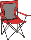 Coleman Broadband Mesh Quad Camping Chair with Carry Bag &amp Cup Holder Cooling Mesh Back with Adjustable Arms Great for Camping Tailgating Firepits Patio &amp More