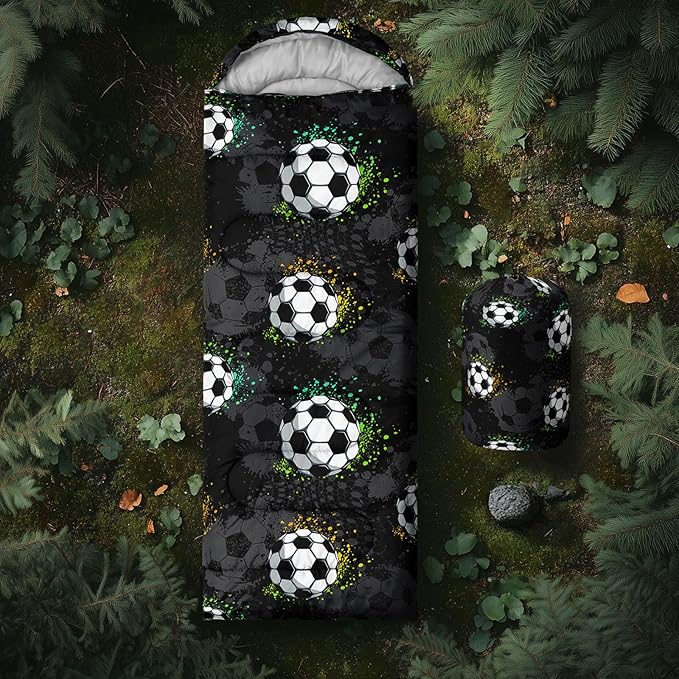 Space Astronaut Sleeping Bag for Boys KidsCute Space Rockets Lightweight Portable Compact with Compression SackMoon and Stars Clouds Camping Bag for Backpacking Travelling Outdoor Hiking