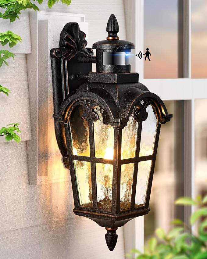VIANIS Outdoor Motion Sensor Light Oil Rubbed Bronze Porch Lights Outside Lantern 16.4 H Dusk to Dawn Outdoor Lighting 100% Aluminum Exterior Lighting Fixtures for House Garden Patio