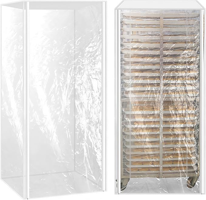 Sheet Pan Rack Cover Transparent PVC Foldable Wire Rack Cover for Foodservice Bread Racks Sheet Pan Cover Ideal for Home Kitchen and Restaurant Use (20 Tier)