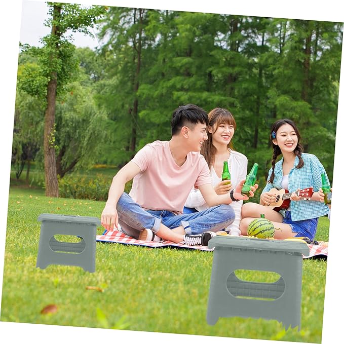 Unomor Folding Step Stool Lightweight Portable Plastic Stool for Adults Boy Girl for Kitchen Bathroom Garden Camping Fishing and More