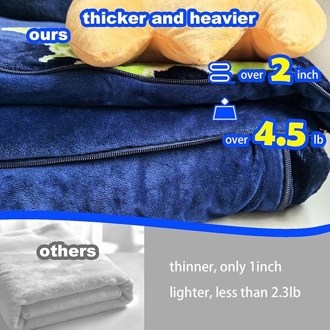 Kid Sleeping Bag with Pillow - Larger Nap Mat - Plush Slumber Bag for Boys Girls Daycare Preschool Kindergarten Birthday Gift Travel Sleepover Ages 3-12 Years