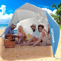 Beach Shelter Umbrella Premiere UPF 50+ Umbrella Shelter for Sun and Rain Protection for Adult (10-FootBlue Stripe)