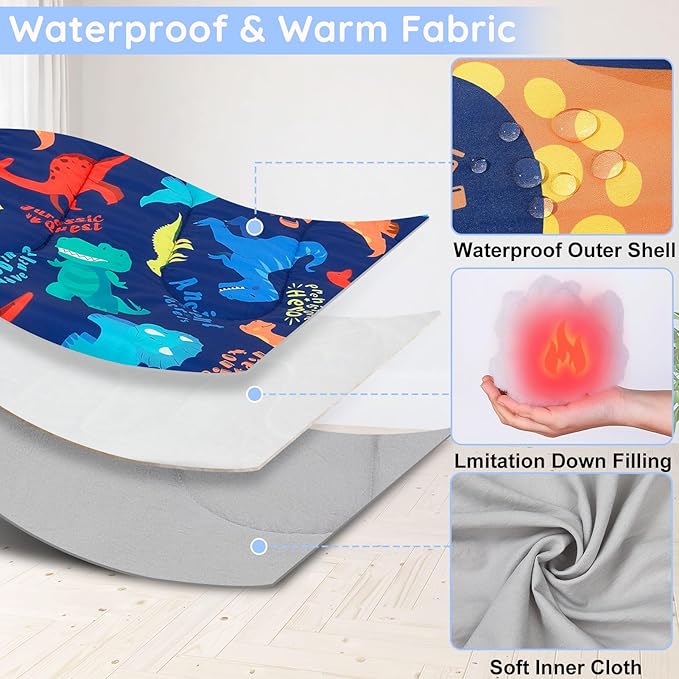 FIOBEE Kids Sleeping Bag for Girls Boys 3 Season Warm &amp Cool Weather Youth Camping Sleeping Bags with Backpacking Bag Waterproof for Traveling Hiking Indoor Outdoor Camping Essentials