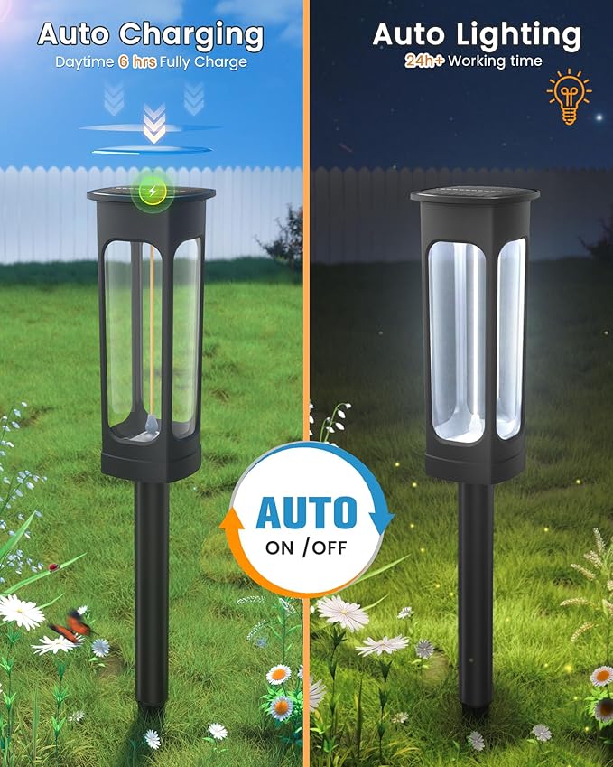 VOLISUN Solar Pathway Lights6 Pack LED Solar Lights Outdoor Waterproof Landscape LightingCool White Color Solar Path LightsLandscape LightsSolar Garden Lights for Yard Lawn Driveway Walkway