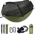 Sunyear Camping Hammock Tent - Portable Hammocks with Mosquito Net (Single/Double 500lbs Capacity) - Spacious &amp Anti-Rollover Design with 2 Tree Straps for Hiking Backpacking Indoor/Outdoor Use
