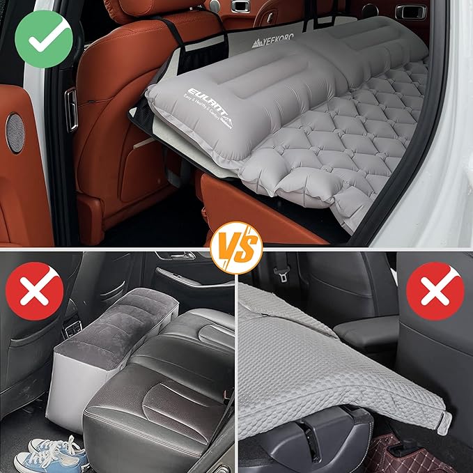 Car Rear Seat Mattress Extension Plate Foldable Car Back Seat ExtenderPortable Mattress for Sleeping Increase Travel Trunk Space and Car Bed Camping Space for Cars SUV Model Y/3（Grey）