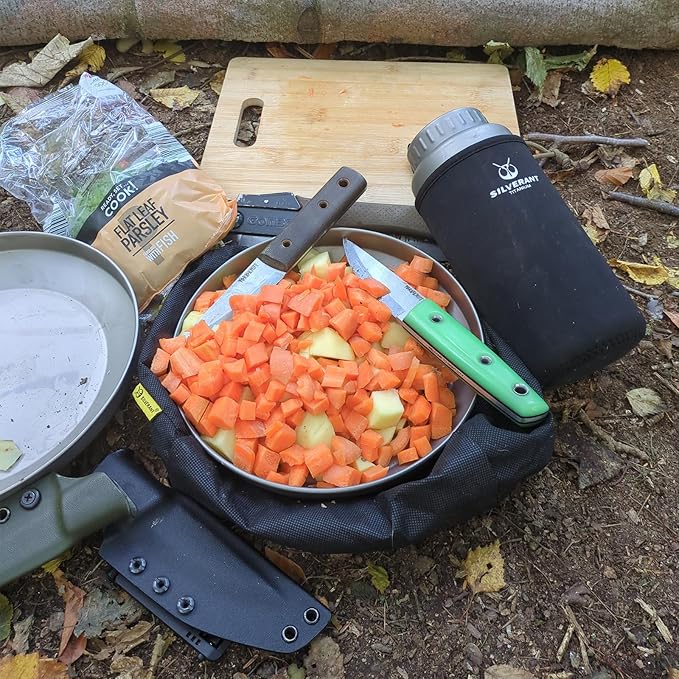 SILVERANT Titanium Trek Plate - Ultralight Durable Camping Dish Pan Plate - Outdoor Kitchen Essential for Backpacking &amp Camping - 1200ml