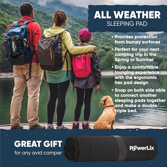 POWERLIX Ultralight Sleeping Pad for Camping with Inflating Bag– Compact Lightweight Camping Mat Outdoor Backpacking Hiking Traveling Airpad Air Mattress Sleeping Mat