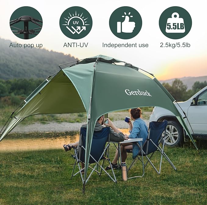 3-in-1 Instant Pop Up Tents for Camping 2/4/6 Person Camping Tent60s Automatic Quick Easy Setup Tent Waterproof Stand Up Family Tents for CampingOutdoor HikingBeach