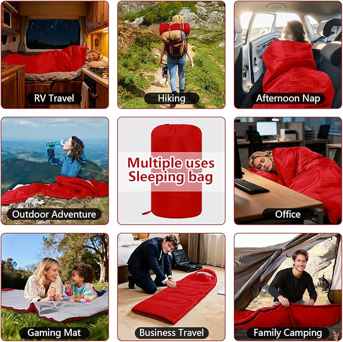 Sleeping Bags Lightweight Camping Sleeping Bag for Adults Kids Hiking Outdoor Travel Cold Weather &amp Warm