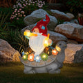 Gnome Garden Decor Statue with Solar Light Lantern Turtle with Succulent Birthday Gifts for Women Mom Grandma Funny Waterproof Resin Figurine Outdoor Decorations for Yard Patio Lawn Balcony Porch