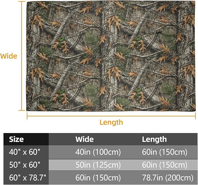 LOOGU Camo Blanket Waterproof Insulation Poncho Liner for Outdoor Camping Hiking Hunting Survival Backpacking Picnicking
