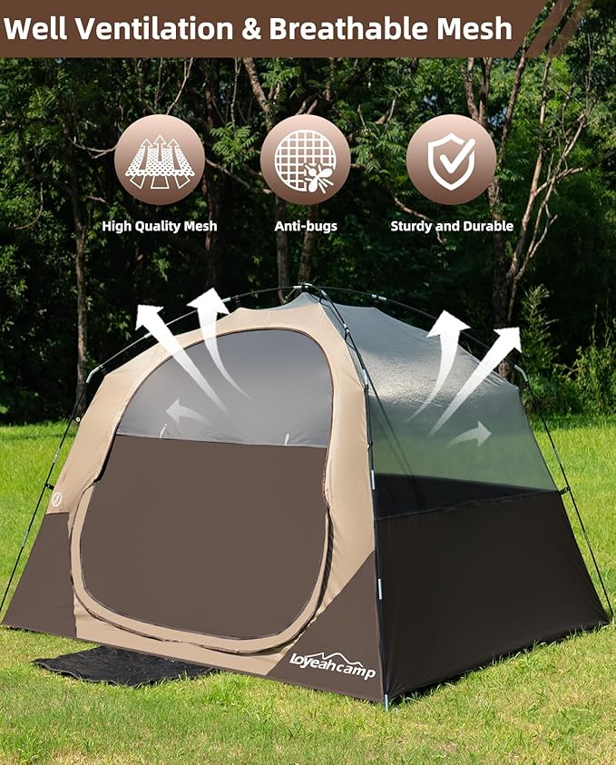 4/6 Person Blackout Camping Tent Easy Setup Waterproof Family Dome Tent for Camping with Rainfly Portable Double Layer Large Family Tent for Outdoor Camping&ampHiking