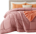 Bedsure Comforter Duvet Insert - Quilted Comforters King Size All Season Duvet GentleSoft Down Alternative Bedding with 8 Tabs Gifts for Women/Men Dusty Pink King 90 x 102 Inches