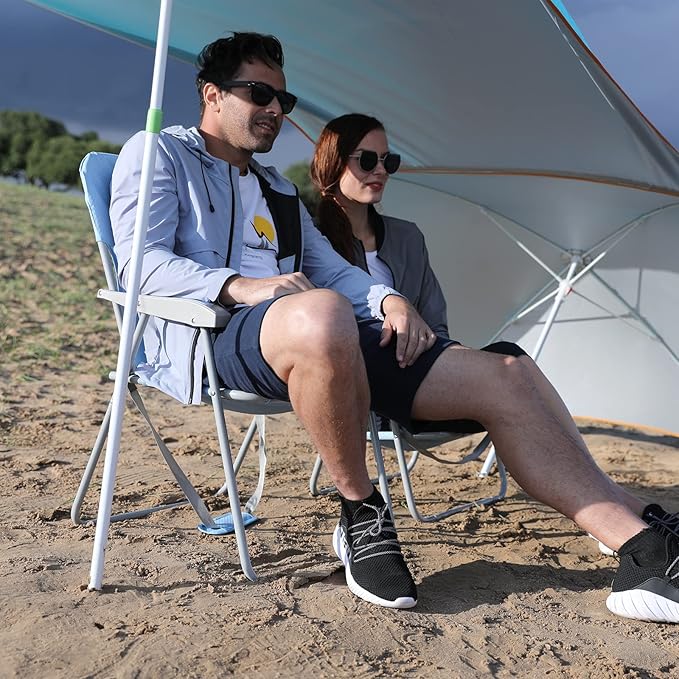 #WEJOY Portable Beach Chair Lightweight Foldable Camping Chair High Back Folding Chairs Outdoor Chairs with Shoulder Strap for Camping Hiking Picnic Fishing Support up to 300lbs
