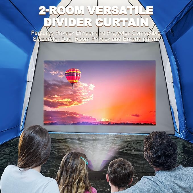 Tents for Camping Waterproof 10 Person Family Tent with Double Layer &amp 4 Large Mesh Windows Weather Resistant Easy Setup 2 Room Big Tent for Music Festival Parties 18 X 9 X 6.8Ft