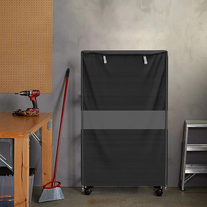 Wire Shelf Cover600D Heavy Duty Waterproof Dustproof Standing Shelf Units Cover Storage Rack Cover with Zipper for Metal Shelving (30 W x 14 D x 60 H)