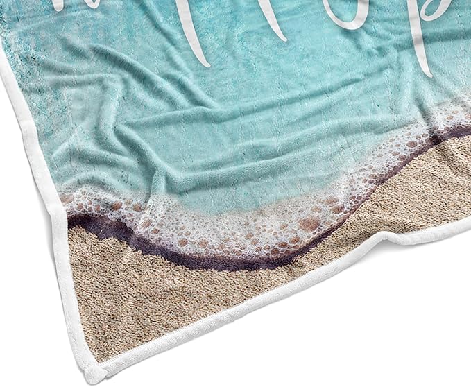 Teal Throw Blanket Blue Coastal Ocean Beach Throw Blanket for Couch Bed Summer Super Cozy Blankets Fuzzy Plush Lightweight Throw Blankets for Sofa Bed Living Room