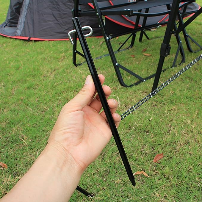 Camping Gear Camping Tent Stakes Aluminium Tent Stakes Peg Garden Ground Anchors with Hook Windproof Camp Tent Spikes Canopy Nails