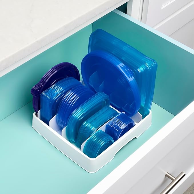 YouCopia StoraLid Adjustable Food Container Lid Organizer for Kitchen Cabinet Storage Medium Classic Edition
